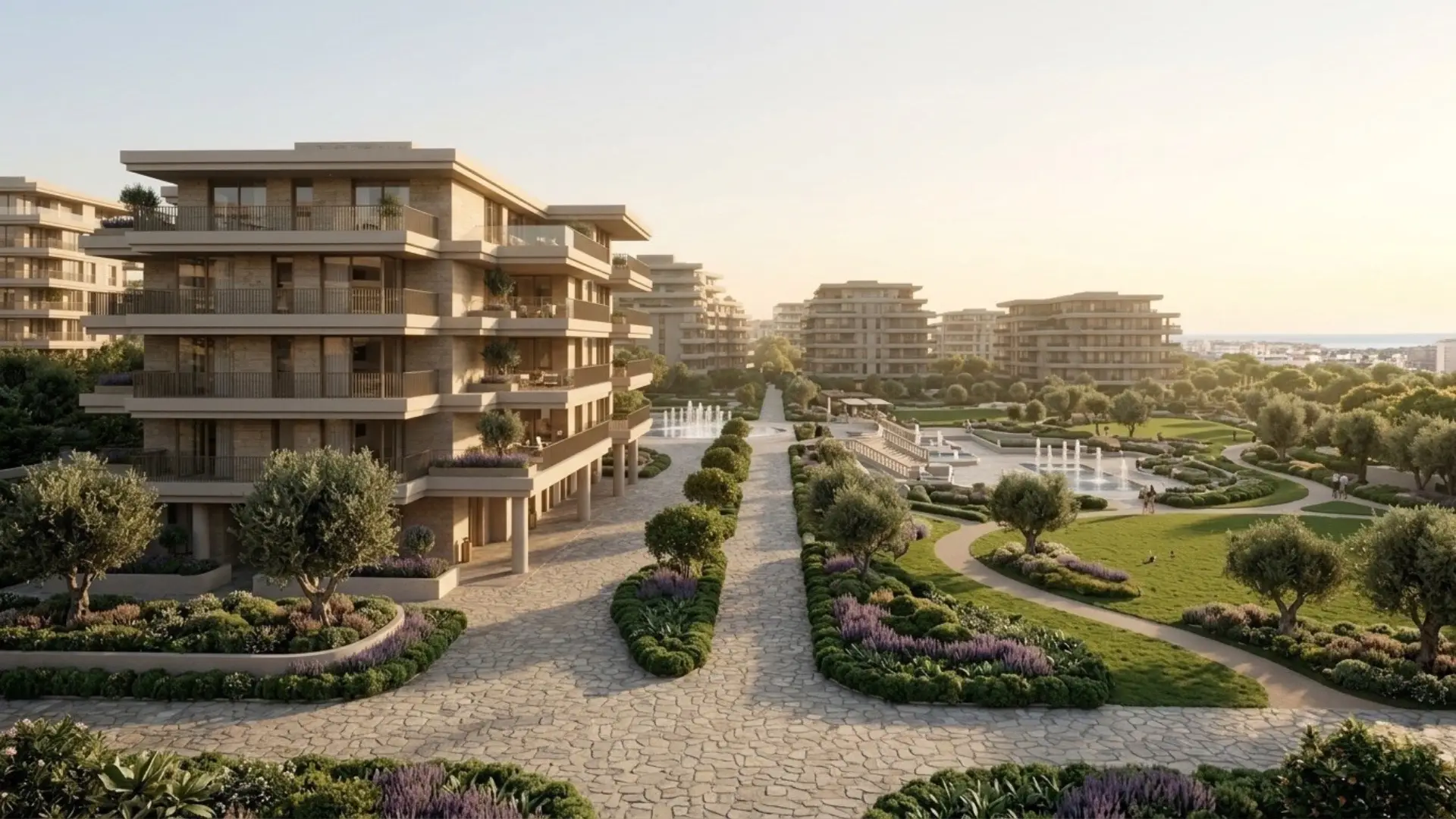 Landscaped Gardens & Green Spine at Arancia Yards by Beyond